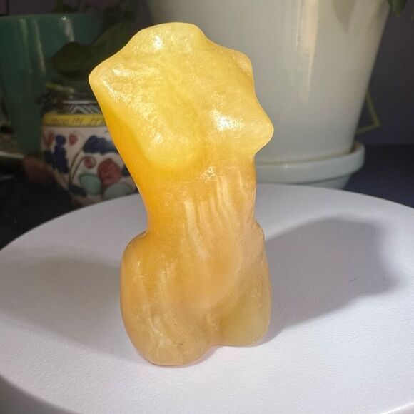 Yellow Calcite Crystal Female Body - Picture 7 of 12